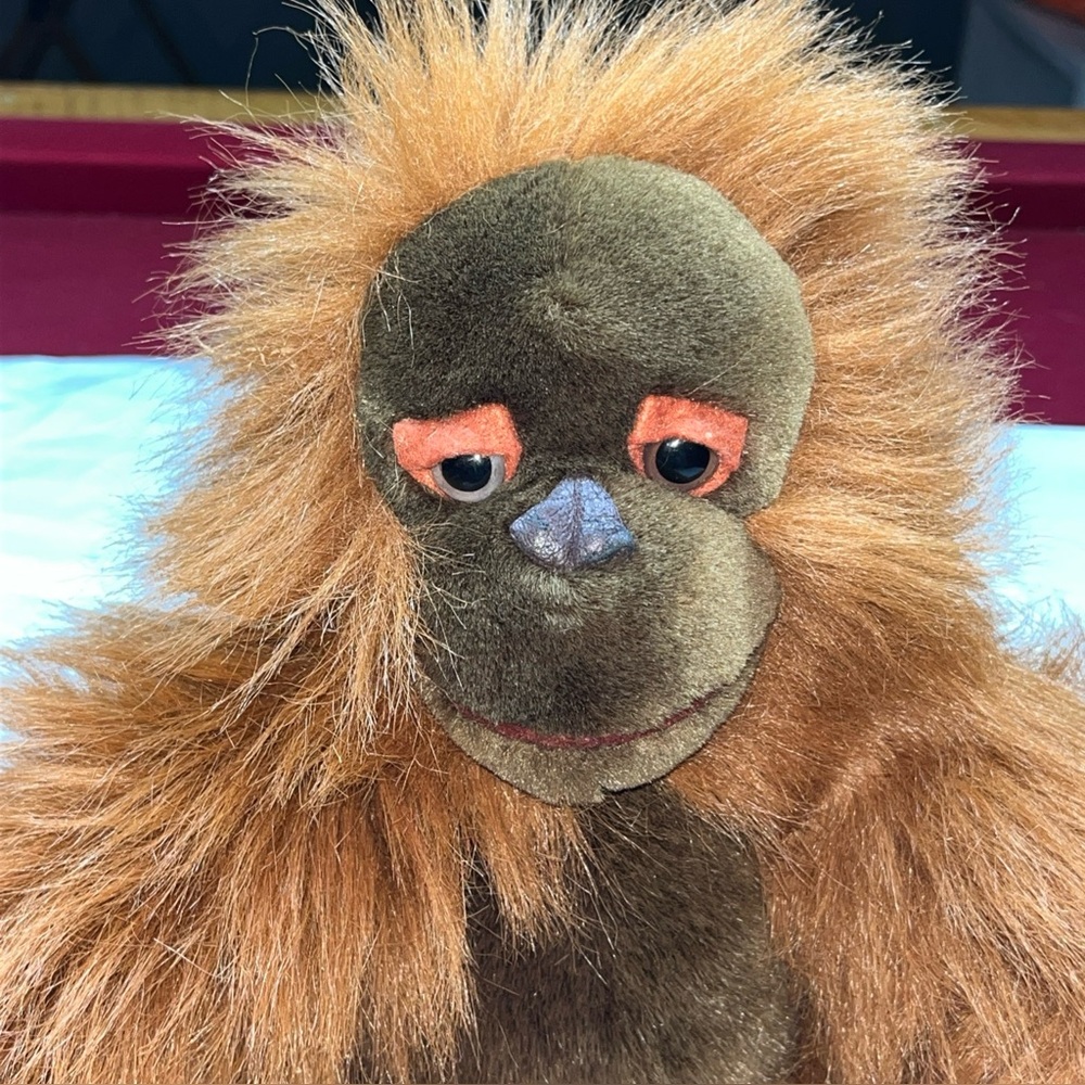 Chimpanzee Brown Monkey Plush 13”Stuffed Animal Toy Flowers Inc New Look Vintage